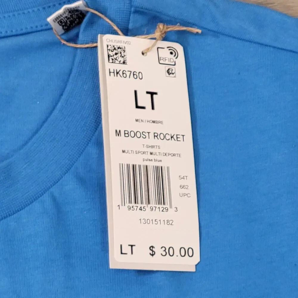 Adidas T-Shirt Men's LT Pulse Blue Boost Rocket Short Sleeve New